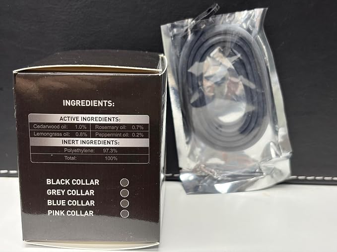 4 Pack Flea Collar for Dogs, Flea and Tick, Dog Flea Collar with Natural Essential Oils, Adjustable Size for All Ages of Dogs, Black