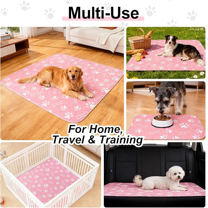 BEAUTYZOO 4 Pack Washable Pee Pads for Dogs, Reusable Puppy Pads for Potty Training, Waterproof Super Absorbent Whelping Pads Mats Non Slip Against Urine for Small Medium Dogs Cats, 18" x 24"