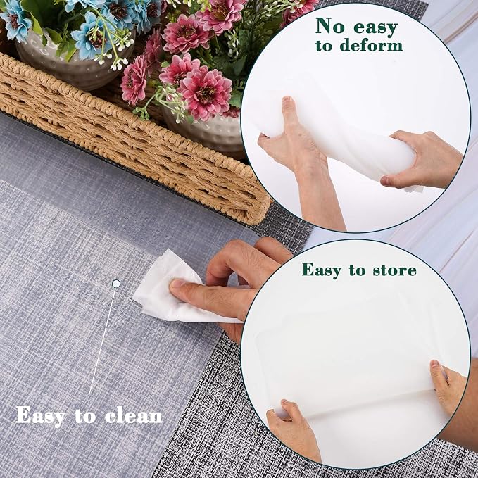 Gartful Extra Large Transparent Silicone Mat, 1.8mm Thick Heat Resistant Countertop Protector, 31.5 x 23.6 inches Silicone Sheet for Crafts Resin Jewelry Casting Mat Pad, Nonstick Table Placemat