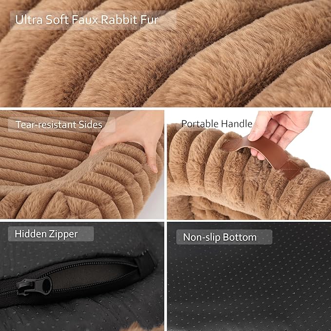 Orthopedic Dog Bed, Hip & Joint Support Dog Crate Pad for Puppy | 25L x 21W x 4H, Egg-Crate Memory Foam, Washable Cover, Low Front Entry, Non-Slip Bottom, Small Dogs, Brown