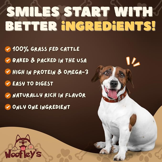 Woofley's - 10-12 Inch Esophagus Jerky (50 Count) - Gullet Sticks for Dogs - Safe Jerky Dog Chews -Easily Digestible Bully Sticks
