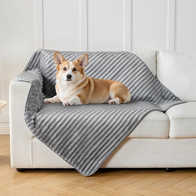 FunFurry Flannel Washable Pee Pad for Dogs - 4 Pack Reusable Dog Pee Pads, Puppy Pads, Fast Absorb Pet Playpen Mat with Non-Slip Back, Waterproof Puppy Training Pad. (Light Grey, 18" X 24")