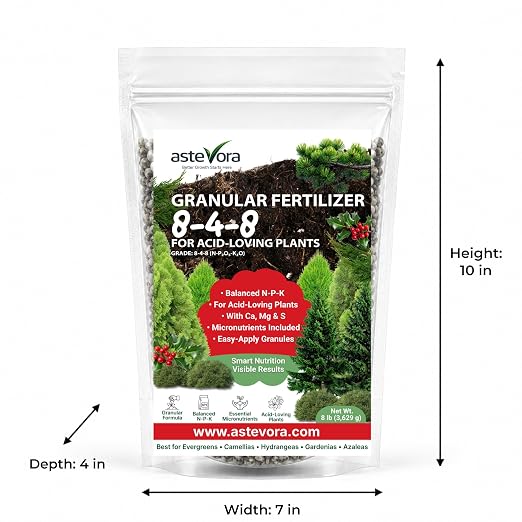 ASTEVORA Evergreen Fertilizer – All-Purpose Granular Plant Food for Outdoor Trees and Shrubs, Azaleas, Magnolias, Pines & Arborvitae – Slow-Release Formula (4 quarts)