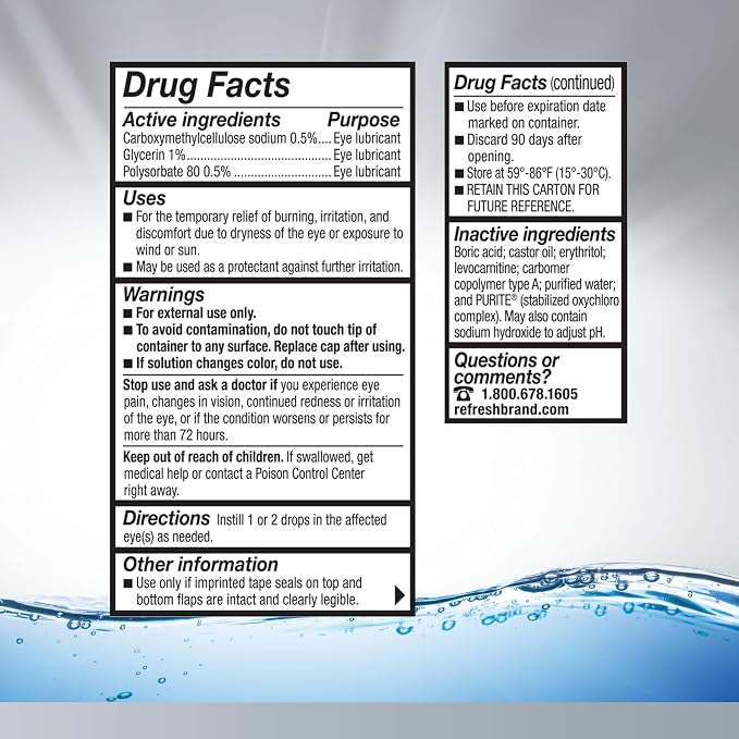Refresh Optive Advanced Lubricant Eye Drops Artificial Tears,0.33 fl oz (10 mL),(Pack of 2)