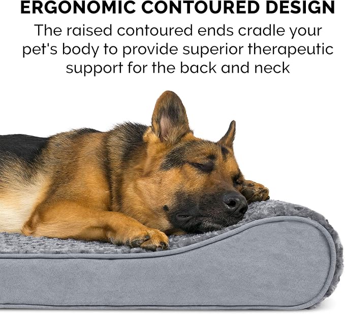 Furhaven Dog Bed Luxe Lounger Gray, Medium W/Same Size Waterproof Liner