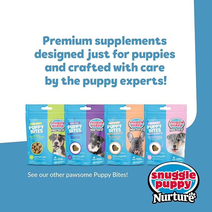 Snuggle Puppy Puppy Bites Gut Health Supplement - Dog Probiotics & Prebiotics for Gut Health - Pet Supplement and Supplies for Dog Health - Digestive Health Support - 60 Soft Chews