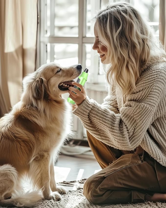 YABIFE 7-Speed Dog Nail Grinder with LED Light – Ultra Quiet Electric Pet Nail Trimmer for Large Dogs & Cats – Professional Grooming Tool with Dust Collector, One-Hand Speed Control (Light Green)