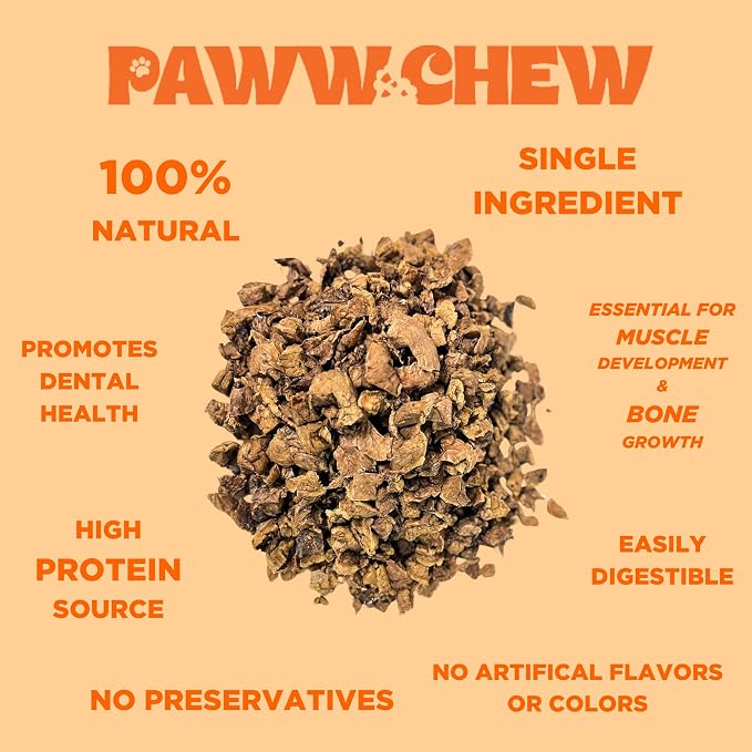 PAWW CHEW Beef Lung Dog Treats - 100% Natural, Single Ingredient, (2.5 Pound) Made in the USA, Bulk Dog Treats, High Protein, High Value Dog Training Treats, Grain Free, Low-Odor Free for All Breeds
