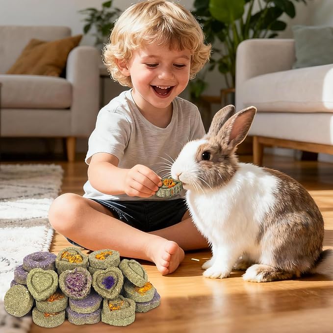 VESPRO 30PCS Guinea Pig Hay Food Natural Rabbit Chew Toys for Teeth,Hamster Toys, Bunny Chew Toys Timothy Hay Treats for Rabbits Chinchillas Rats, Small Animals Teeth Grinding