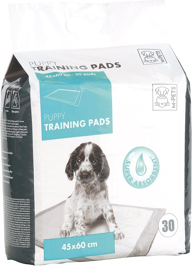 M-PETS Puppy Training Pads for Dogs – Leakproof Fast-Drying Puppy Pee Pads with Odor Control & Clean Paws Technology (30, 45 x 60 cm)