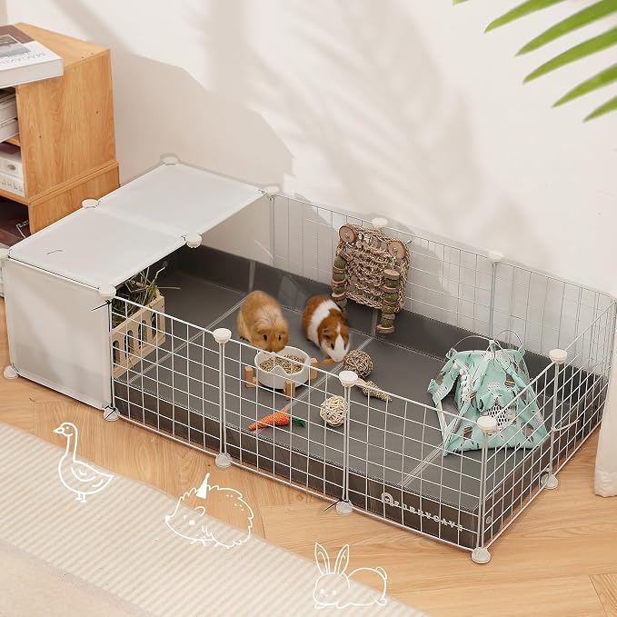 Corrugated Plastic Guinea Pig Cage Liner 55x28x3.9inch for 4x2 14inch Panels Grids Rabbit CNC Cage Liner