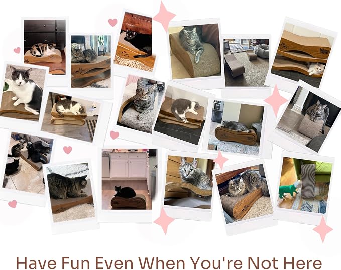 Cat Scratcher 2 in 1 Scratchers for Indoor Cats Scratching Board Cardboard, Horizontal Corrugated Scratch Pad for Cats as Beds & Furniture Reversible Sofa Scratch