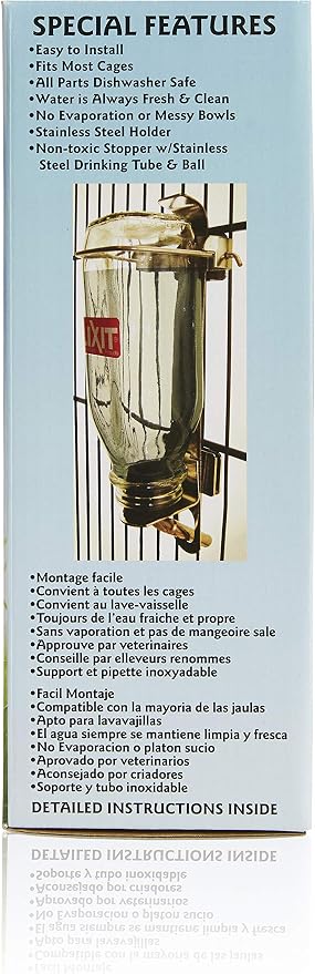 Lixit Heavy Duty Deluxe Glass Water Bottles for Birds, Dogs and Small Animals. (32oz Medium Tube)