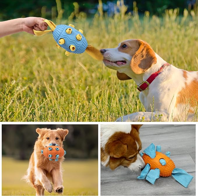 Dog Snuffle Ball-Interactive Dog Chew Toy with Natural Rubber Soccer Design, Dog Puzzle Toy that Promotes Cognitive Development, Slow-Feed Dog Treat Dispenser for Luxury Pet Toys