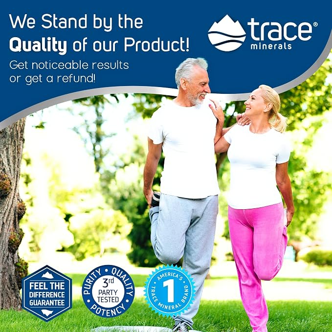 Trace Minerals | Liquid Glucosamine Chondroitin MSM | Complete Dietary Supplement for Active Lifestyle | Supports Joints, Cartilage and Mobility | Natural Blueberry Flavor | 32 Servings, 32 fl oz