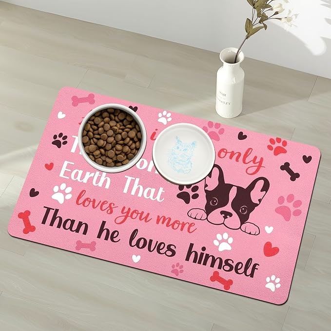 Pet Feeding Mat for Floors Waterproof Dog Mat for Food and Water Absorbent Quick Dry Non Slip mat for Cat Bowls