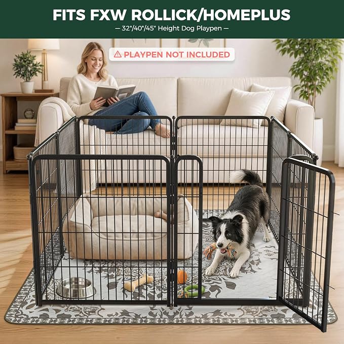 FXW Washable Pee Pads for Dogs, Puppy Pads with Super Absorbent, Specifically Designed for FXW Rollick/Homeplus 32 inch 8 Panels Dog Playpen, 71" Square, Boho, 1 Pack