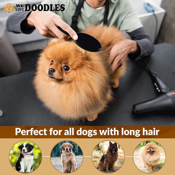 We Love Doodles Bundle Premium 3-in-1 Sensitive Skin Dog Shampoo - for Allergies, Itching, Scratching, Anti-Itch and Pin Brush for Dogs - Pet Grooming Detangler for Shedding and Removing Loose Fur
