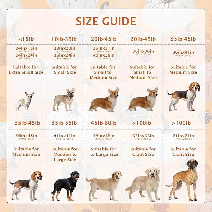IEUUMLER Washable Pee Pads for Dogs, 2 Pack Pumpkin Pattern Reusable Waterproof Puppy Potty Pads, Non-Slip Absorbent Pet Training Pads for Playpen Crate Bed EU016 Orange Pumpkin, 36x24