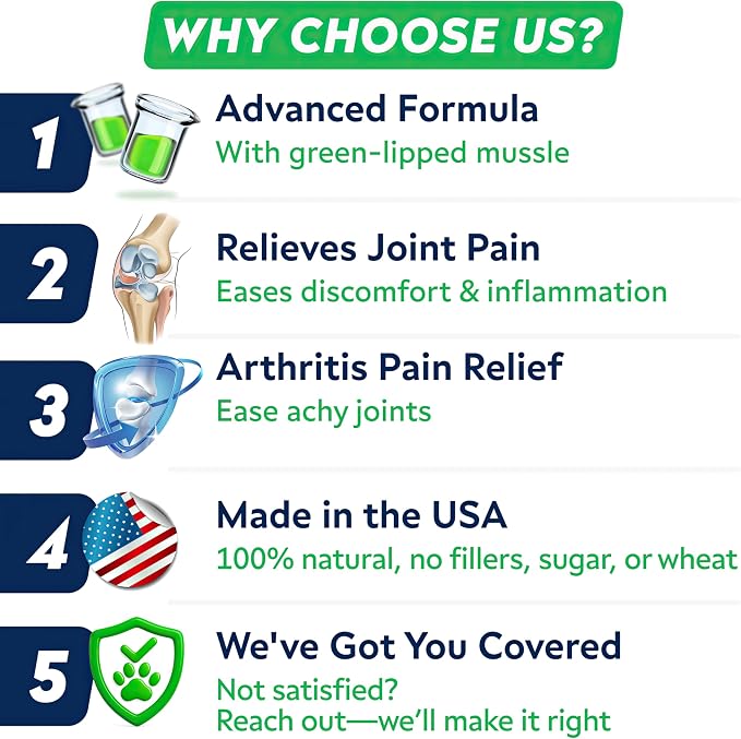 Advanced Glucosamine Hip & Joint Supplement for Senior Dogs - Green Lipped Mussel & Collagen - Hip & Joint Pain Relief - Large & Small Breed - Joint Health - Bacon - 120 Chews