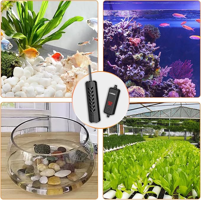 Upgraded 25W Intelligent Aquarium Heater,59°F-93°F Submersible Fish Tank Heater with Intelligent Digital Display Controller and Auto Power Off for 1-5 Gallon Freshwater Saltwater Fish Tanks
