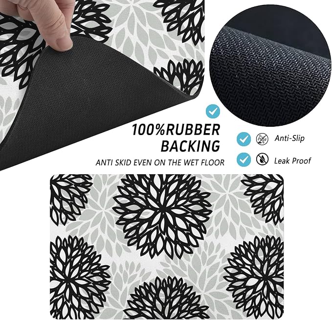 Dog Food Mats for Floors, Absorbent and Quick-Drying Pet Cat Food Mat,Anti-Fouling and Easy-to-Clean Pet Feeding Mat,Dog Bowl Mat for Messy Drinking Water Bowls.17x27, Bohemia Dahlia Floral Style