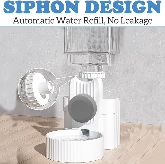 kathson Rabbit Gravity Auto Feeder Set 35oz Hanging Automatic Food Water Dispenser Cage Automatic Feeder Set for Rabbit Chinchilla Guinea Pig Hedgehog Ferret Kitty Puppy (Grey)