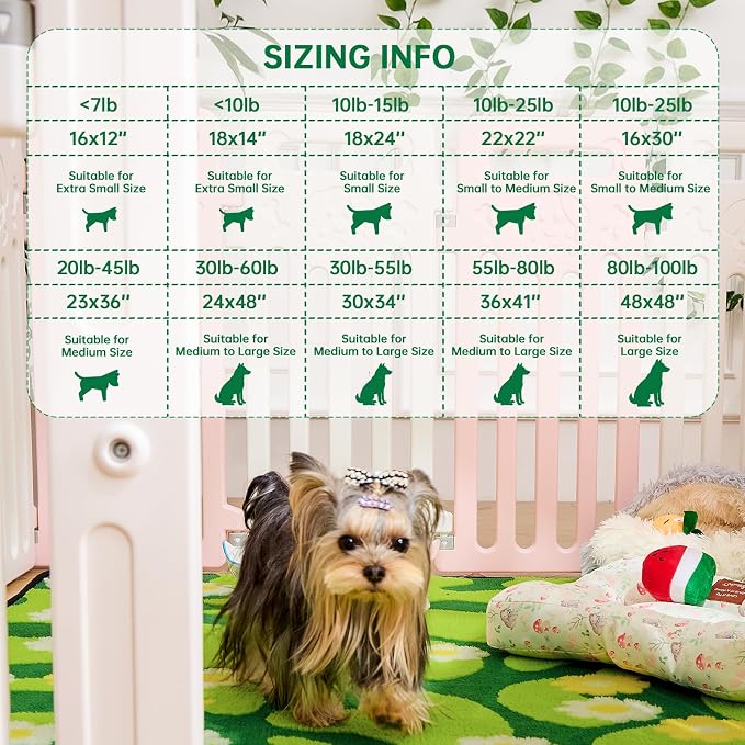 Qeils Reusable Puppy Pads for Small Dogs, Washable Pee Pads with Non-Slip , Absorbent Leakproof Mat for Crates, Playpens, Pet Beds & Whelping, Indoor Potty Training Grass Green, 30"x34", 4 Pack