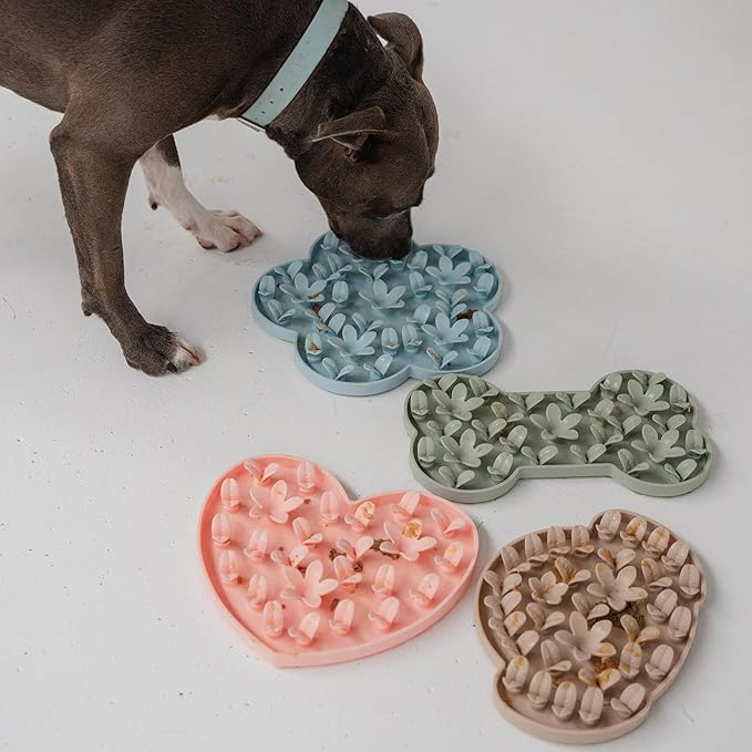 Dexypaws: Enrichment Snuffle Mat: Sky Blue Flower - Textured Dog Feeding Pad, Food Grade Silicone, Spread Food &Treats, Pet Soothing, Suction Back