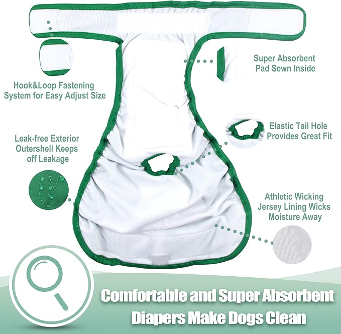 wegreeco Washable Female Dog Diapers (Pack of 3)