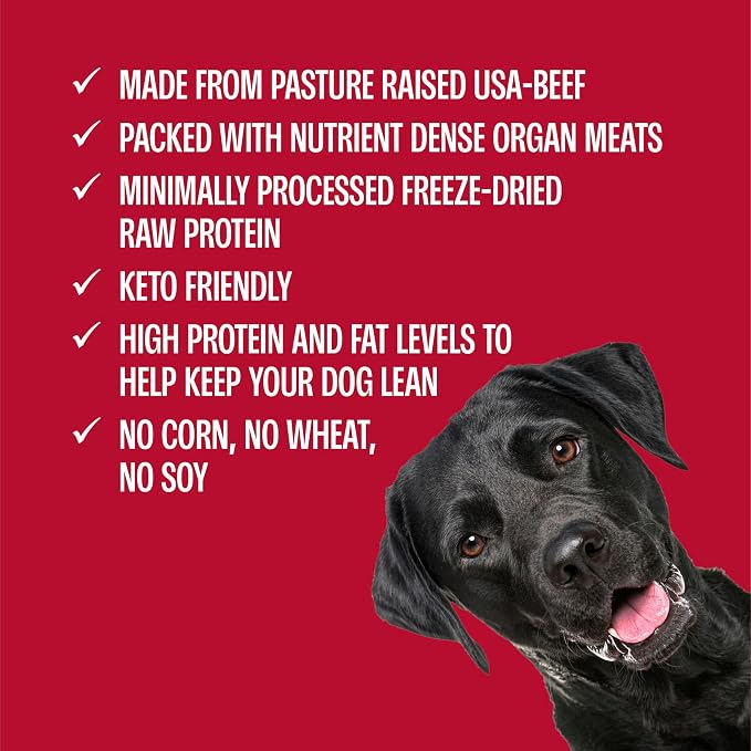 Muenster Freeze Dried Beef Bites - Dog Food, Treat, Mixer or Topper (5oz) - Grain-Free