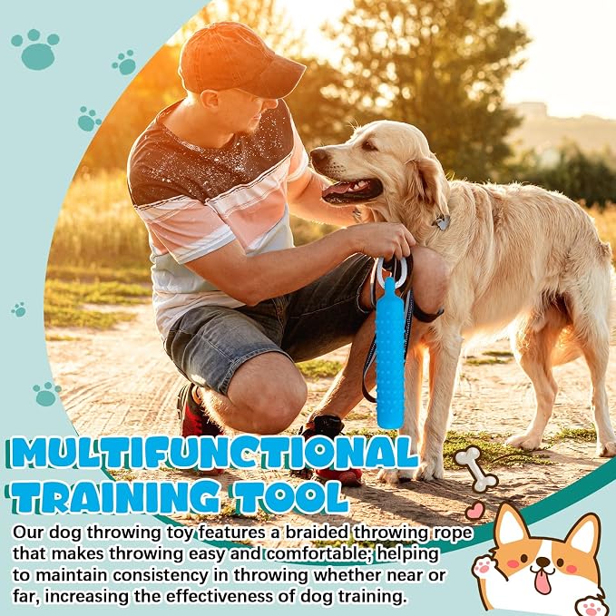 Blueweenly 4 Pcs Dog Bumper Toy for Water Retrieving Plastic Puppy Training Dummy Dog Float Toy Lightweight for Float on The Water Pool Outdoor Training Hunting Fetching (Blue)