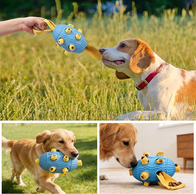 Dog Snuffle Ball-Interactive Dog Chew Toy with Natural Rubber Soccer Design, Dog Puzzle Toy that Promotes Cognitive Development, Slow-Feed Dog Treat Dispenser for Luxury Pet Toys