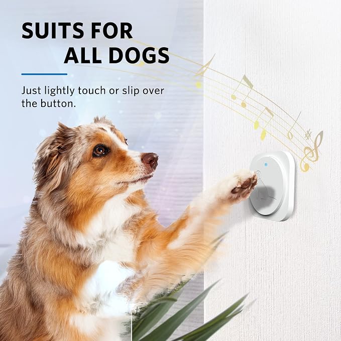 Dog Door Bell to Go Outside, Wireless Doggie Training Doorbell with 1000ft Range, IP65 Waterproof Touch Button, CD Quality Sound & 4 Notification Modes