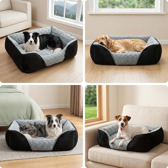 INVENHO XX-Large Dog Bed Rectangle Washable Orthopedic Soft Calming Sleeping Durable Pet Cuddler with Anti-Slip Bottom