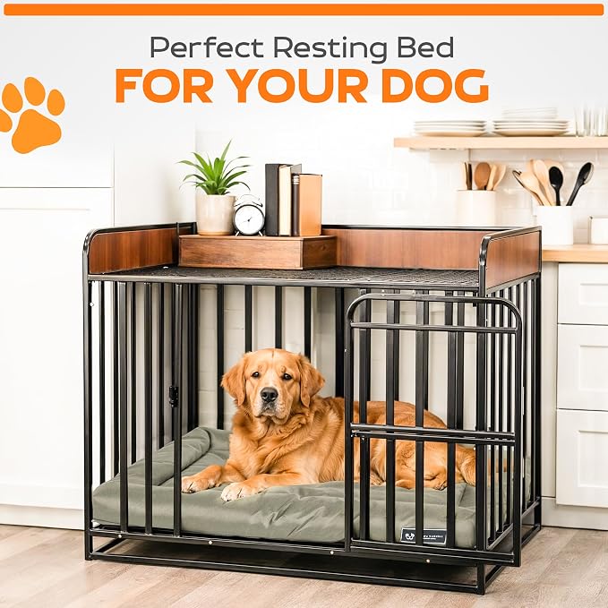 Dog Crate Mat – Chew Resistant Dog Bed for Crate, Soft Yet Durable Crate Pad Chew Proof, Machine Washable Dog Bed for Chewers, Multiple Sizes (Xtra-Large)