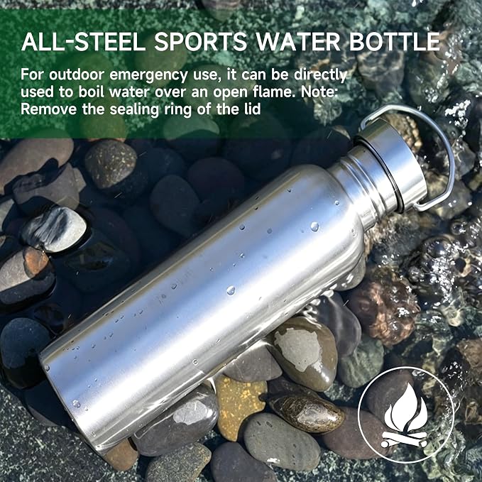 17oz Stainless Steel Water Bottle with Crossbody Sling Bag Fits Phone & Bottle Opener Multi Tool– EDC Gear for Travel, Hiking & Daily Use