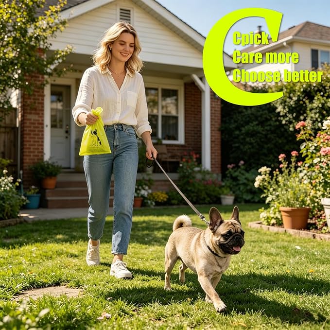 Certified Home Compostable Dog Poop Bags Rolls,Unscented Poop Bags for Dogs,Doggie Litter Bags,Extra Strong Doggy Waste Bags,300 Counts
