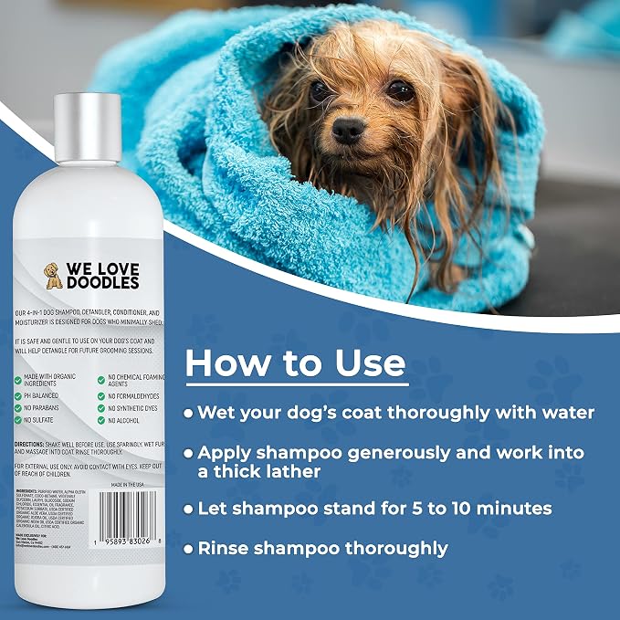 We Love Doodles Hypoallergenic & Lavender Dog Shampoo Bundle - Sensitive Skin & Allergies, for Matted Pet Hair, Shampoo for Puppies, Made in The USA