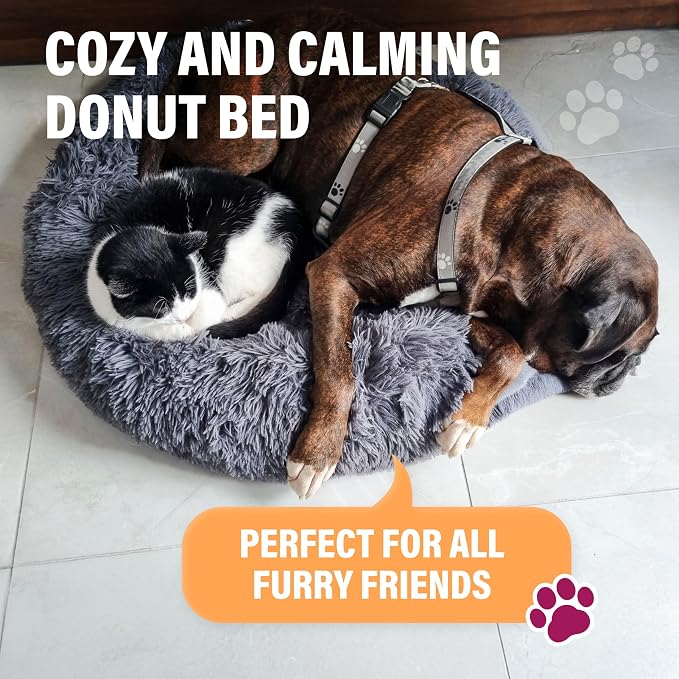Active Pets Dark Grey Dog Bed Up to 100lbs, Calming Orthopedic Pet Bedding for Anxiety Relief, Joint Support & Comfort, Washable Dog Furniture