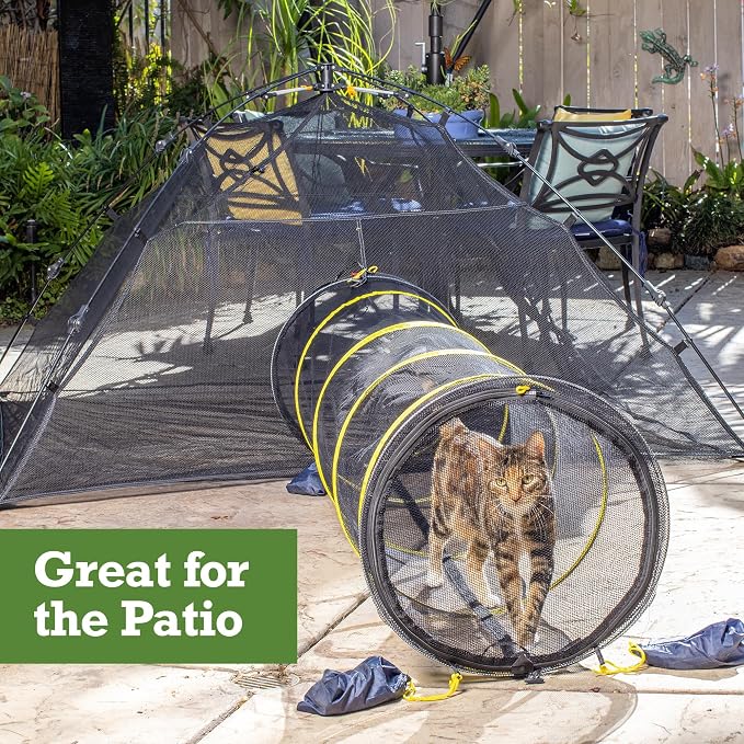 Outback Jack Outdoor Cat Enclosures for Indoor Cats (Portable Cat Tent, Outdoor Cat Tent, Cat Tunnel, and Playhouse) Play Tents for Cats, Outside Enclosure (Kitty Compound Play House)