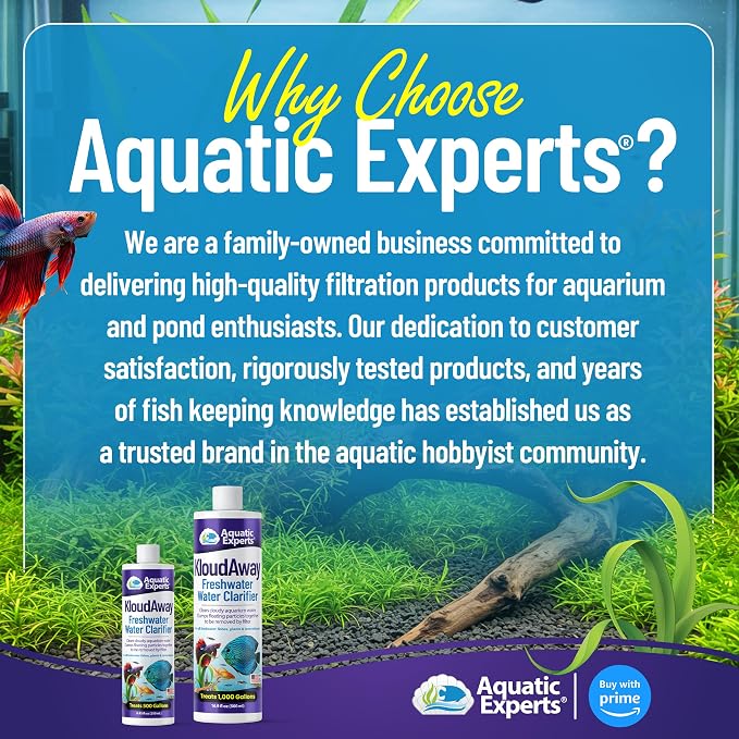 KloudAway Freshwater Aquarium Water Clarifier - Clears Cloudy Water, Water Clarifier for Fish Tank, Made in USA, Aquatic Experts, (500 ml)