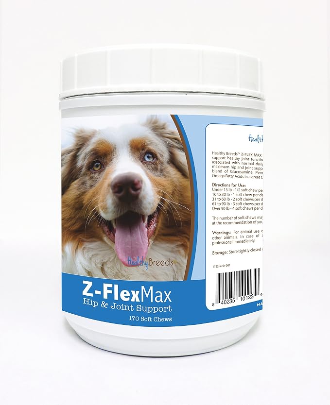 Healthy Breeds Australian Shepherd Z-Flex Max Hip and Joint Soft Chews 170 Count