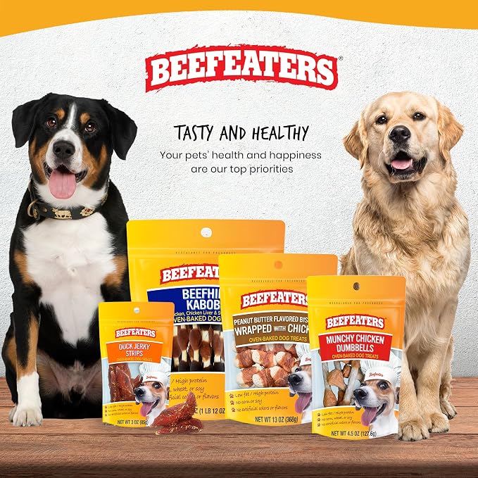 Beefeaters Duck Jerky Strips for Dogs, 8oz – Dog Treat. Oven-Baked, High Protein, Low Fat, No Corn, Soy, or Wheat, Ideal for Training (Pack of 2)