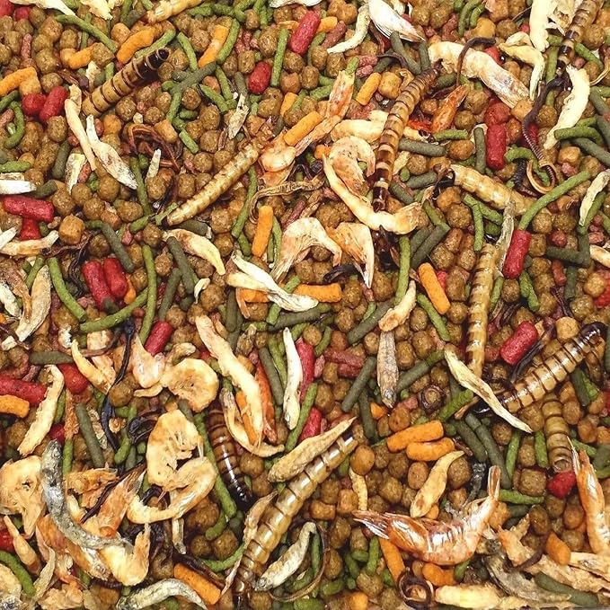 Gourmet Blend of 9-Types Ultra Aquatic Turtle Diet Mix of Floating Pellets, Krill, Floating Sticks, Dried Fish a Complete Aquatic Turtle Diet GB-540-1/4-lb