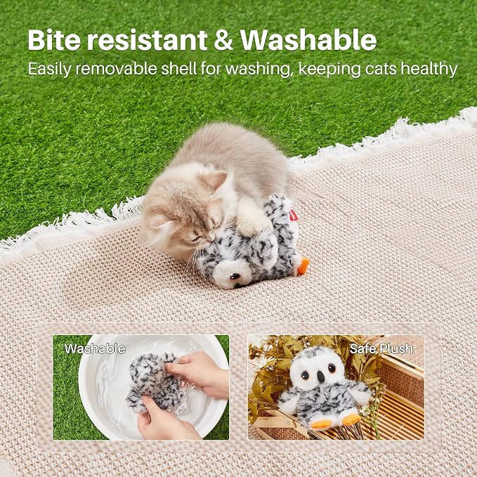 Potaroma 3 Pack Silvervine Cat Chew Toys and Flapping Snowy Owl