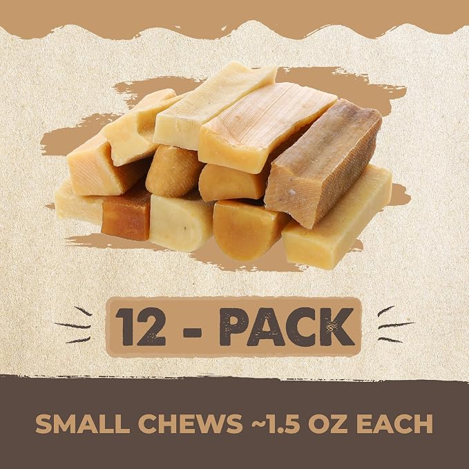 Mighty Paw Yak Cheese Chews for Dogs | All-Natural Long Lasting Pet Treats. Odorless and Great for Oral Health. Limited-Ingredient Chews for Puppies & Power-Chewers (Small, 24 Pack)