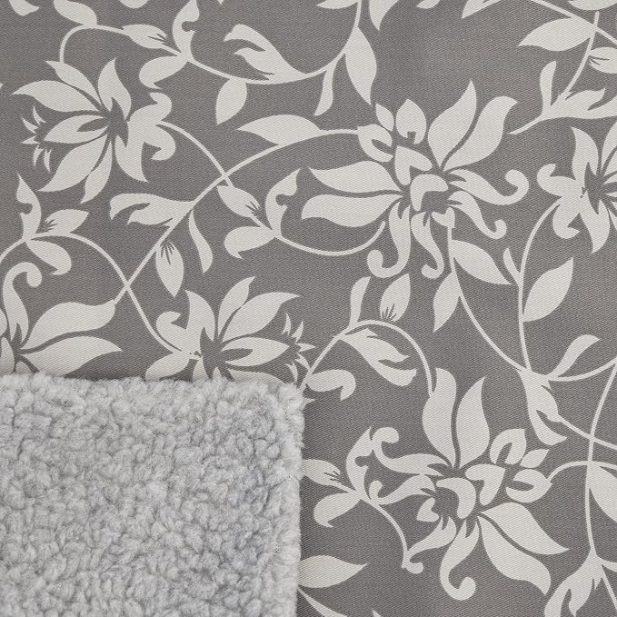 MidWest Homes for Pets Quiet Time Reversible Crate Pan Cover 42' Gray Floral/Fleece