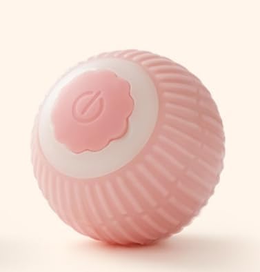 Smart Interactive Cat Toy Ball, Automatic Moving Cat Ball with Obstacle Avoidance, LED Light, Silicone Self-Rolling Cat Toy for Indoor Cats, Stimulate Hunting Instinct, Relieve Boredom (Pink)