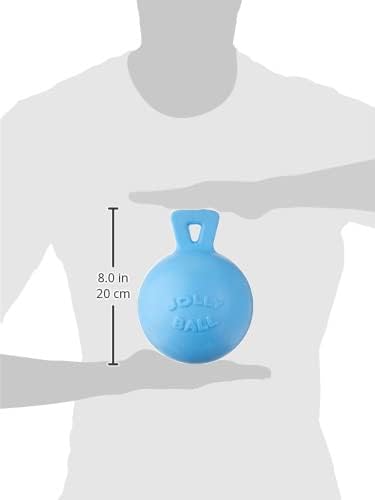 Jolly Pets Dog Tug-N-Toss Toy Ball, 6-Inch, Blueberry (406 BB), All Breed Sizes
